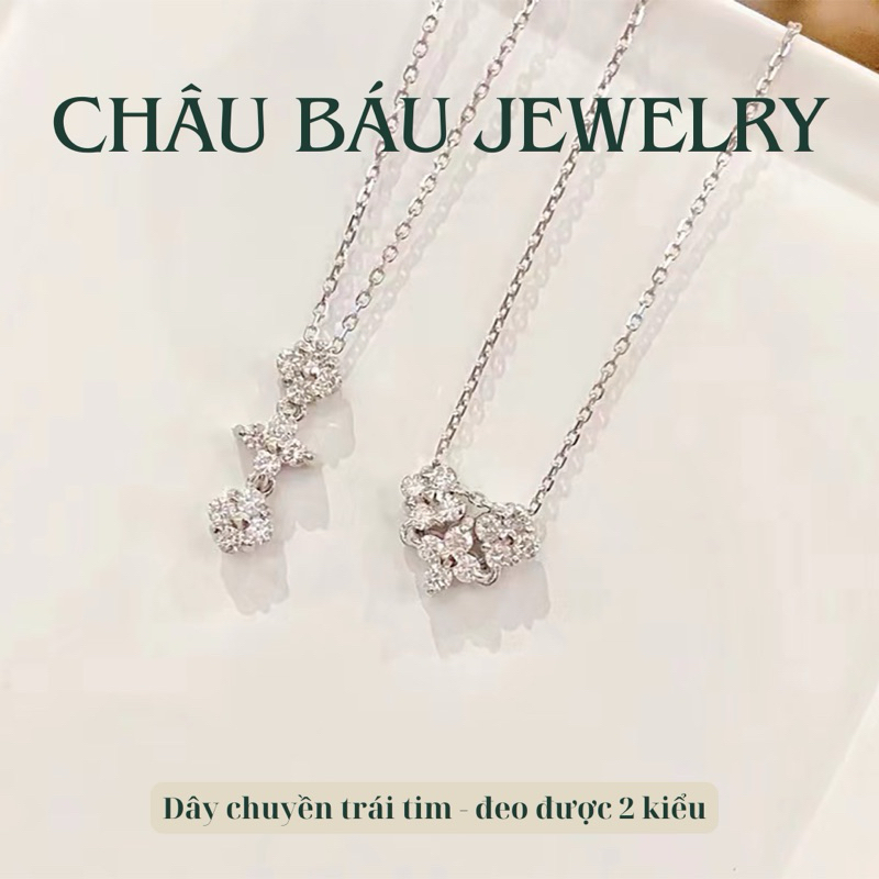 [Ảnh & Clip thật] Dây chuyền Bạc S925 hình trái tim đeo được 2 kiểu