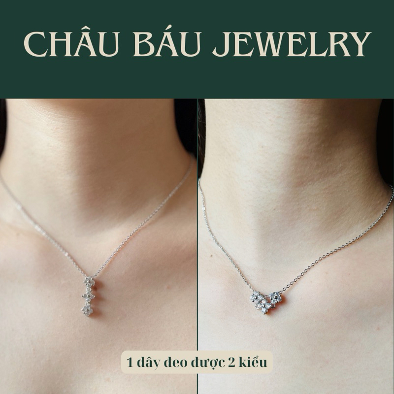 [Ảnh & Clip thật] Dây chuyền Bạc S925 hình trái tim đeo được 2 kiểu