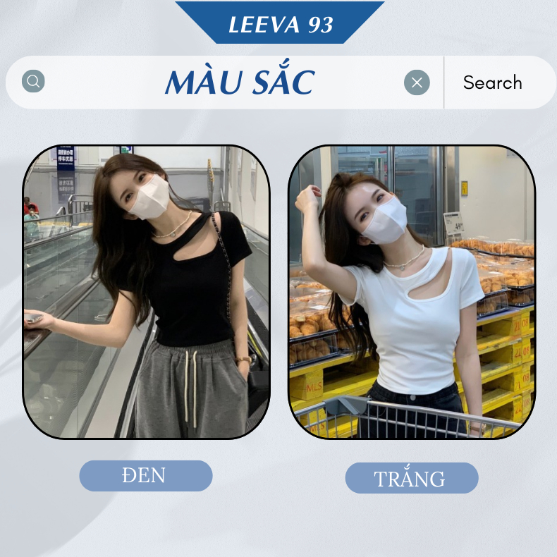 Áo croptop tay ngắn cổ tròn hở vai gợi cảm, áo thun nữ khoét vai dáng ôm body - 1050