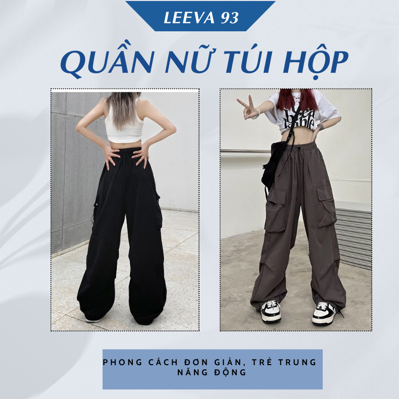 Quần kaki ống suông rộng túi hộp cạp cao nam nữ unisex, Quần dài lưng cao phối dây rút - WYP50