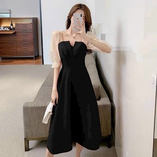 Đầm dự tiệc thiết kế dáng xoè dự tiệc chất liệu cotton lạnh phối voan, mềm mại, sang trong,thanh lịch B4