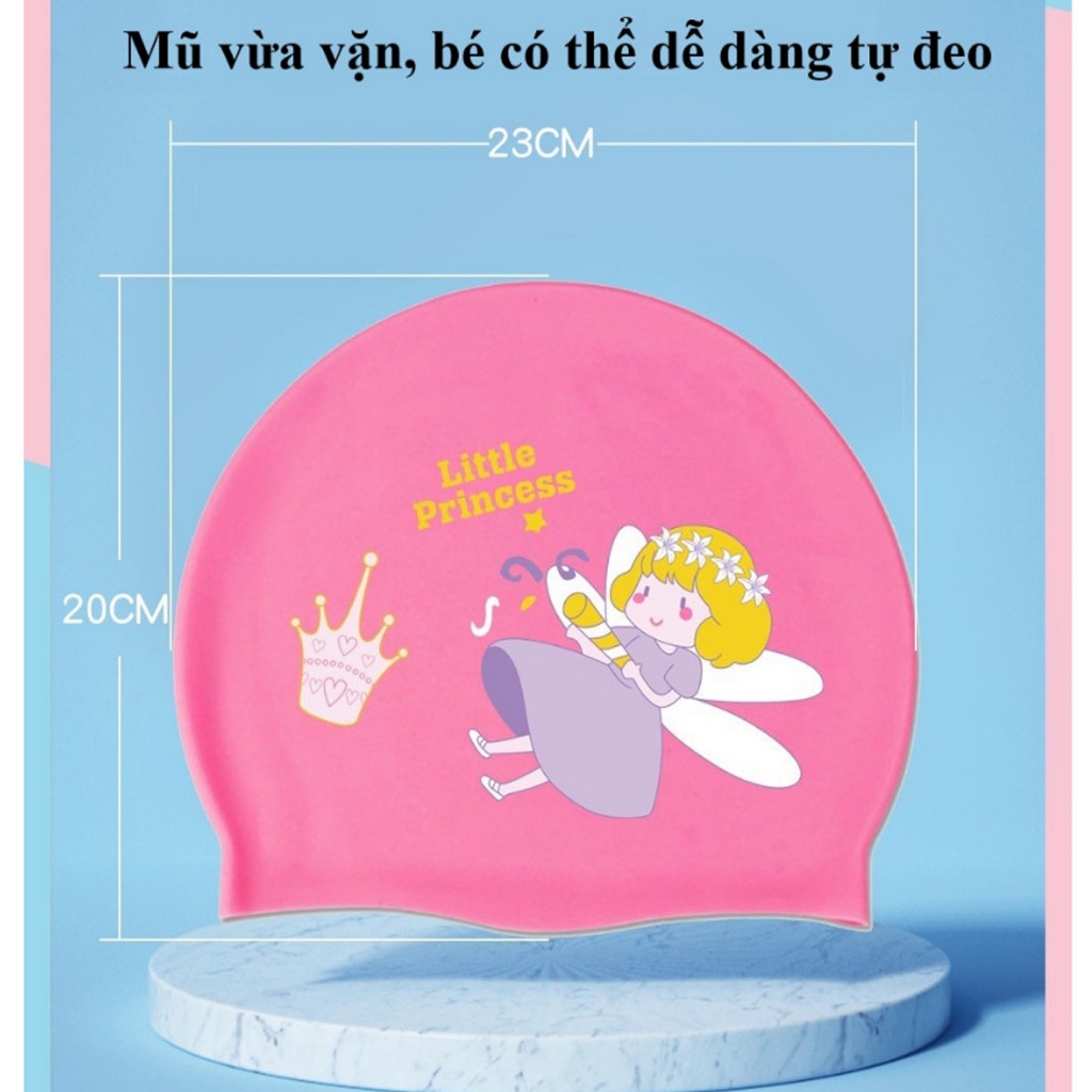 Ảnh Mũ Bơi Cho Bé, Nón Bơi Silicon Trẻ Em Chống Nước Chính Hãng Amalife Siêu Bền, Co Giãn Cho Bé Trai Và Bé Gái 4