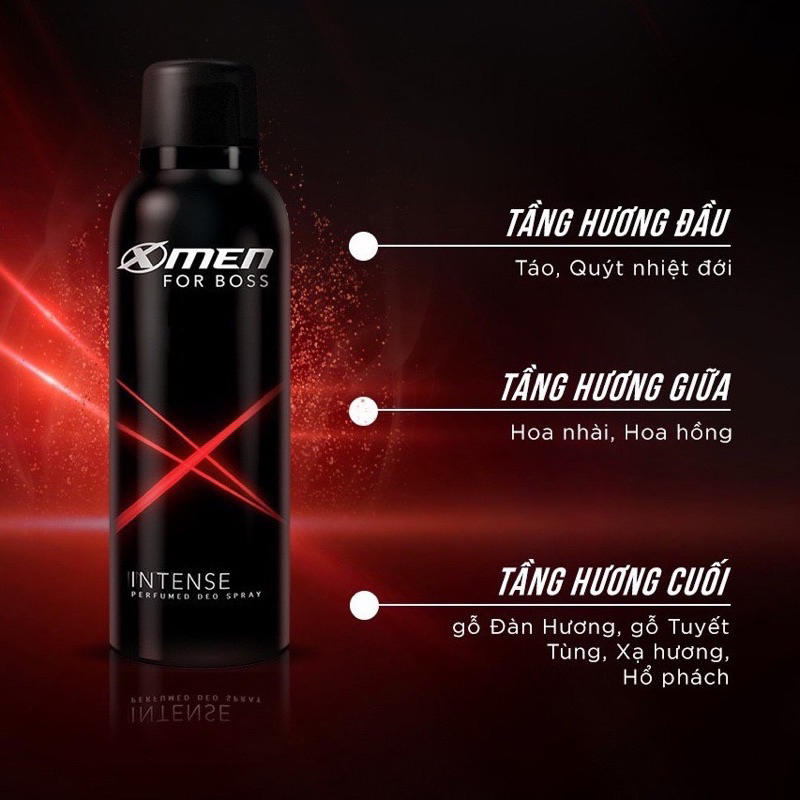 Xịt Khử Mùi X Men For Boss Hương Nước Hoa 150ml