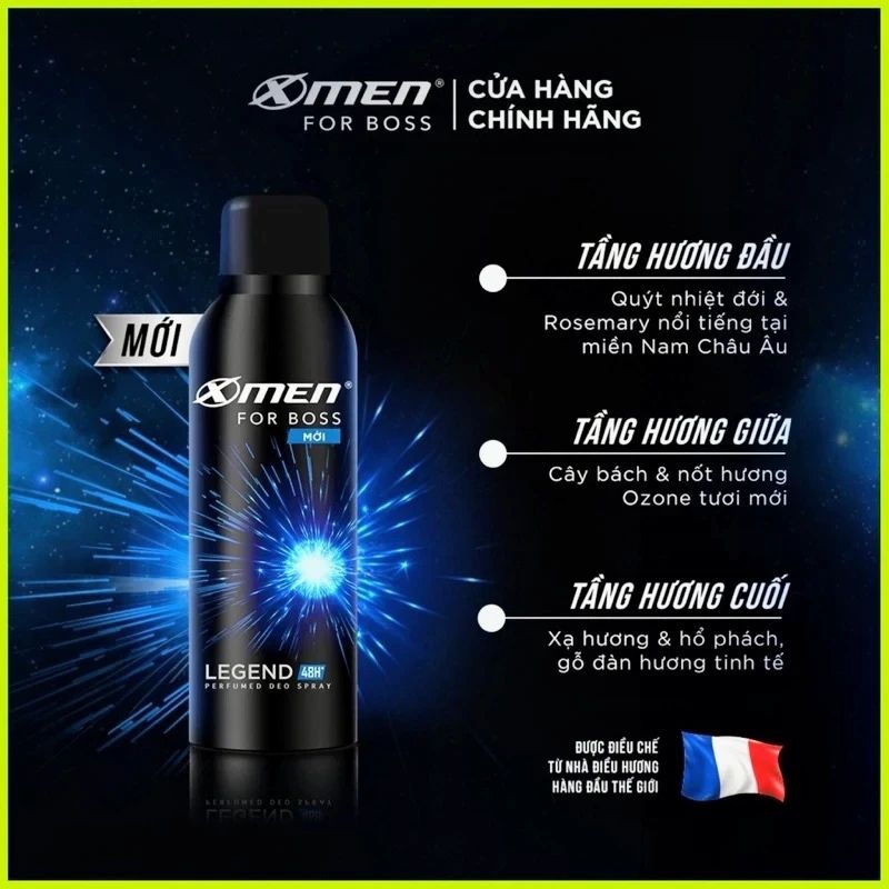 Xịt Khử Mùi X Men For Boss Hương Nước Hoa 150ml