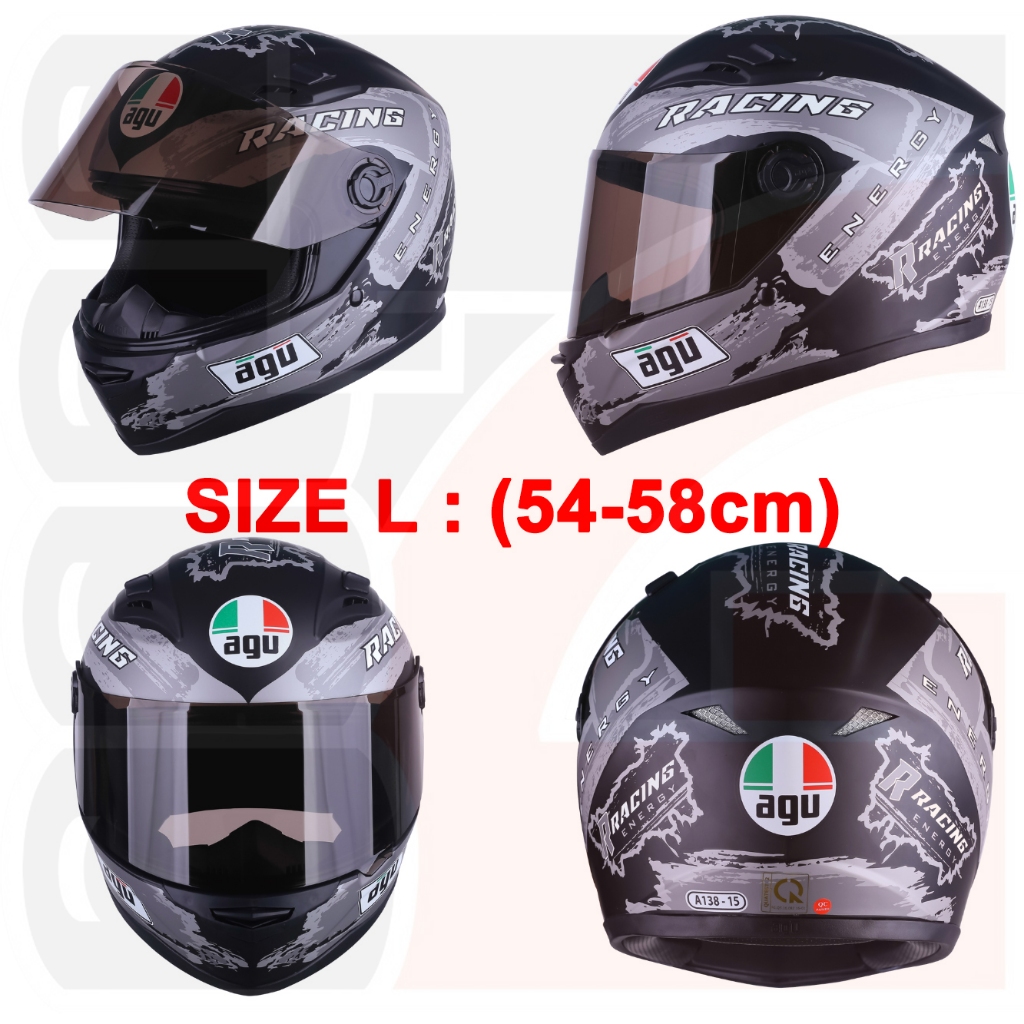 [TẶNGTÚIĐỰNG + KHĂNTRÙM + BH12THÁNG] Nón bảo hiểm Fullface AGU tem ...