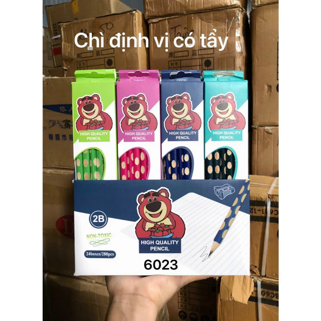 Bút Chì Định Vị 2B Nét Đẹp , Mỗi Hộp Có Kèm Một Đầu Gọt Chì.