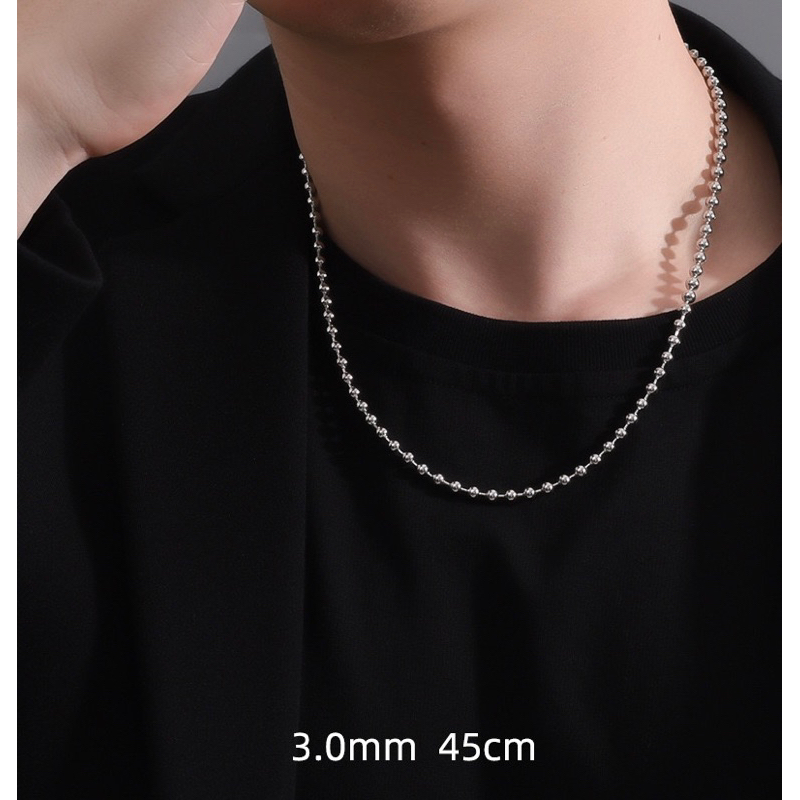Dây chuyền nam nữ unisex inox bi tròn cỡ nhỏ nhiều size không gỉ