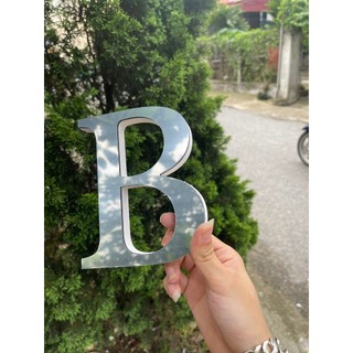 Chữ Nổi Bạc Gương 15cm T2 In Hoa Dán Tường Trang Trí Shop - Chữ Decor Biển quảng cáo Chất Liệu Fomex Alu