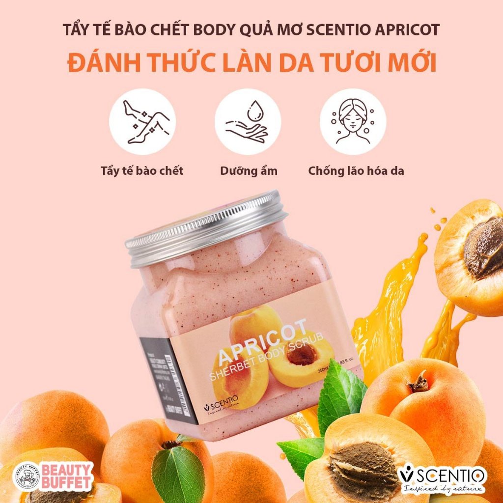 Ảnh Tẩy tế bào chết toàn thân quả mơ Scentio Apricot Sherbet Body Scrub 350ml 2