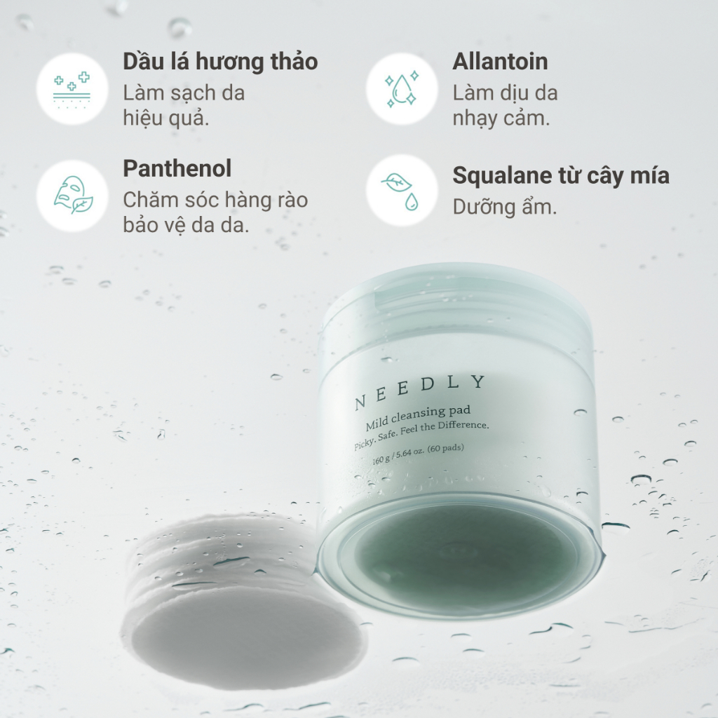 Ảnh Toner Pad Needly Mild Cleansing Tẩy Trang Làm Sạch Bụi Mịn 160G 60 Miếng 2