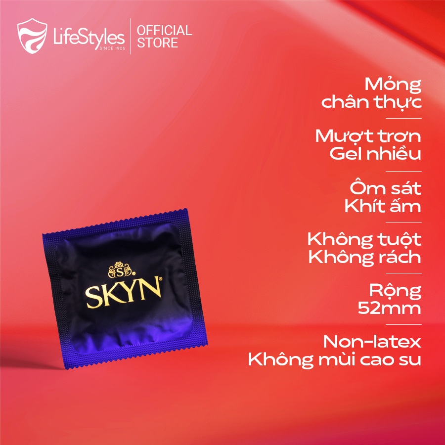 Ảnh Combo 3 hộp Bao cao su siêu mỏng, trơn mượt LifeStyles SKYN Elite - Non-latex không mùi cao su - Hộp 3 bao 1
