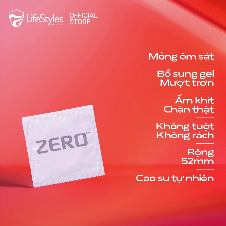 Ảnh Combo Mỏng Chạm Đỉnh - Bao cao su LifeStyles Zero 12 bao + 1 Bao cao su Lifestyles Skyn Elite Nonlatex 10 bao 3