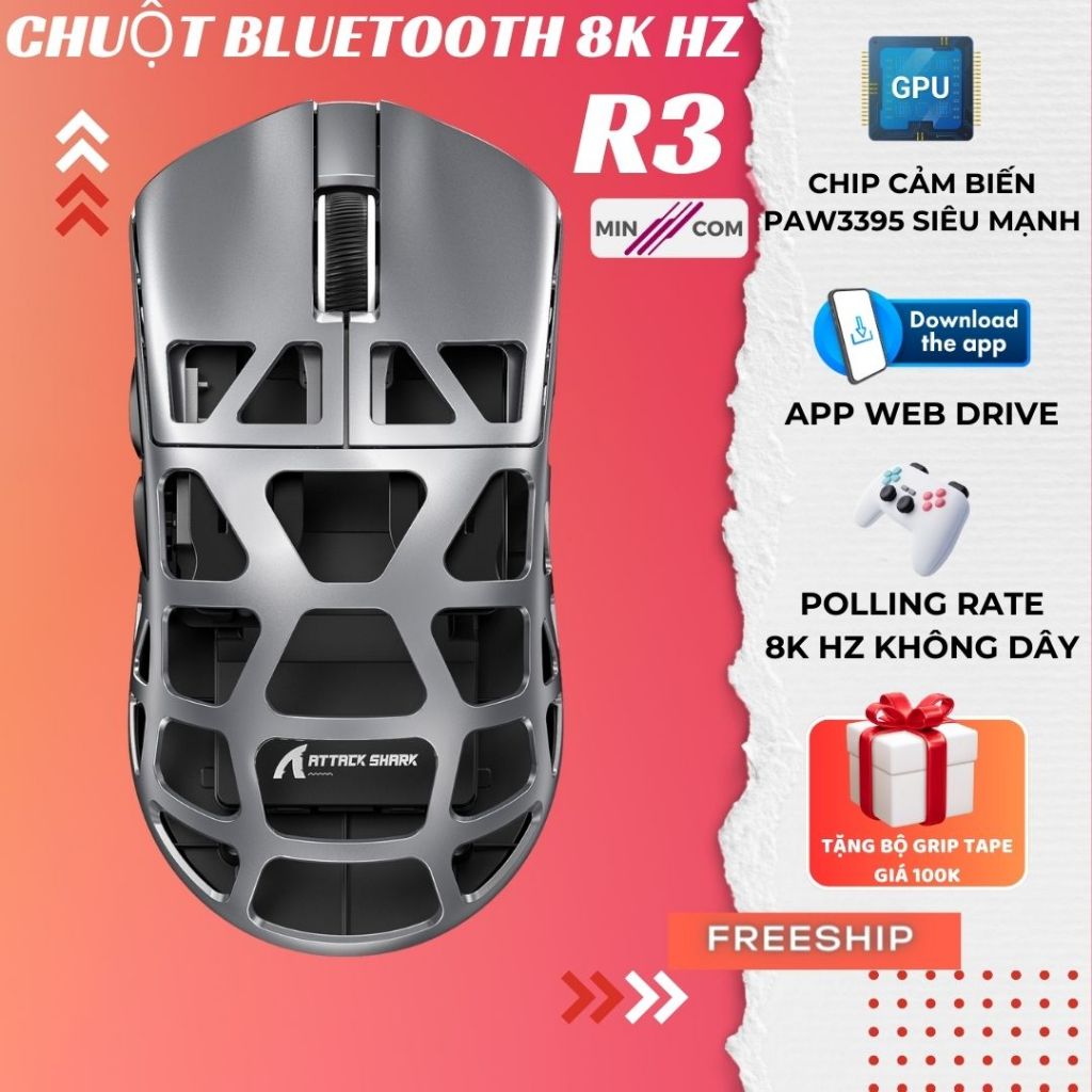 Chuột Cao Cấp Attack Shark R3 New 2025 Hợp Kim Magie Pin Lithium ...