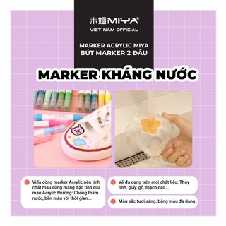 [Hỏa tốc HCM] [HOT] Bộ Bút Màu Acrylic Marker Himi Cao Cấp - Vẽ Đa Chất Liệu - Ngòi 2 Đầu Và 1 Đầu