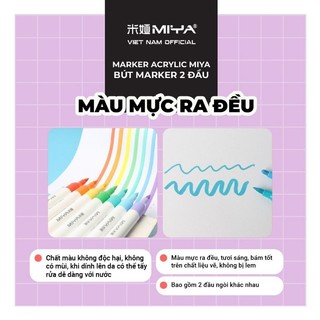 [Hỏa tốc HCM] [HOT] Bộ Bút Màu Acrylic Marker Himi Cao Cấp - Vẽ Đa Chất Liệu - Ngòi 2 Đầu Và 1 Đầu