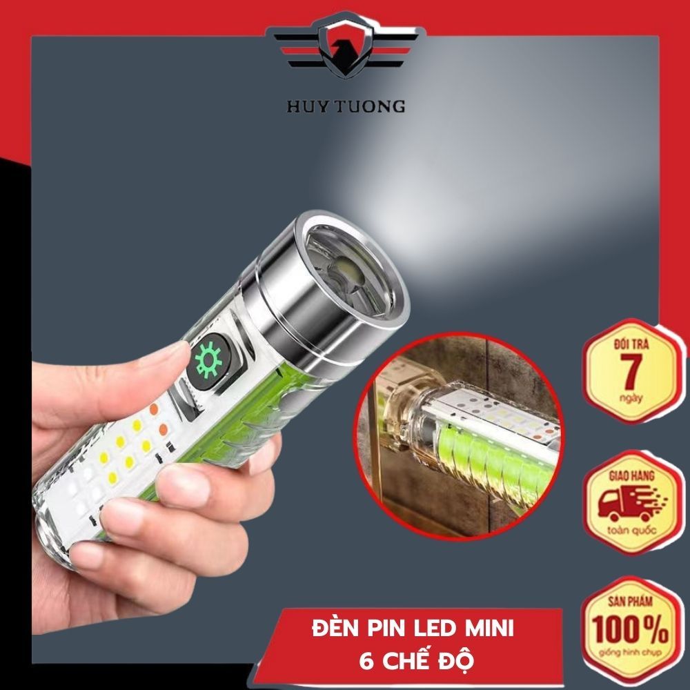 Đèn pin mini siêu sáng Đèn pin cầm tay chiếu xa 4 chế độ chống nước ...