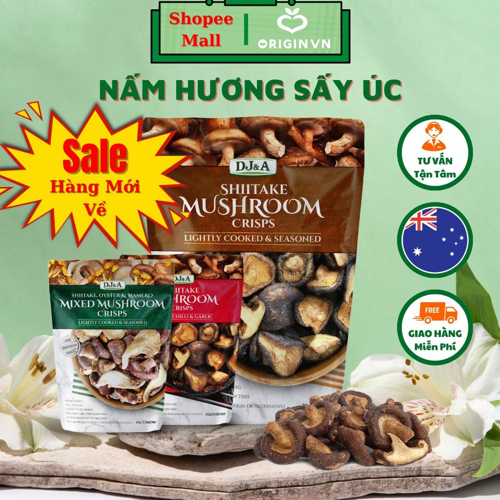 Ảnh Nấm hương sấy giòn DJ&A Úc - Tốt Cho Sức Khỏe - Ăn vặt vp - Nhiều loại - Thay kẹo cho trẻ 1