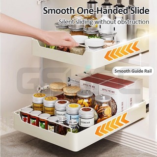 Gslife Giỏ Đựng Đồ Đa Năng, Kệ Đựng Gia Vị, Nó Có Thể Được Kéo Ra Bằng Đường Ray Dẫn Hướng Và Lắp Đặt Dễ Dàng