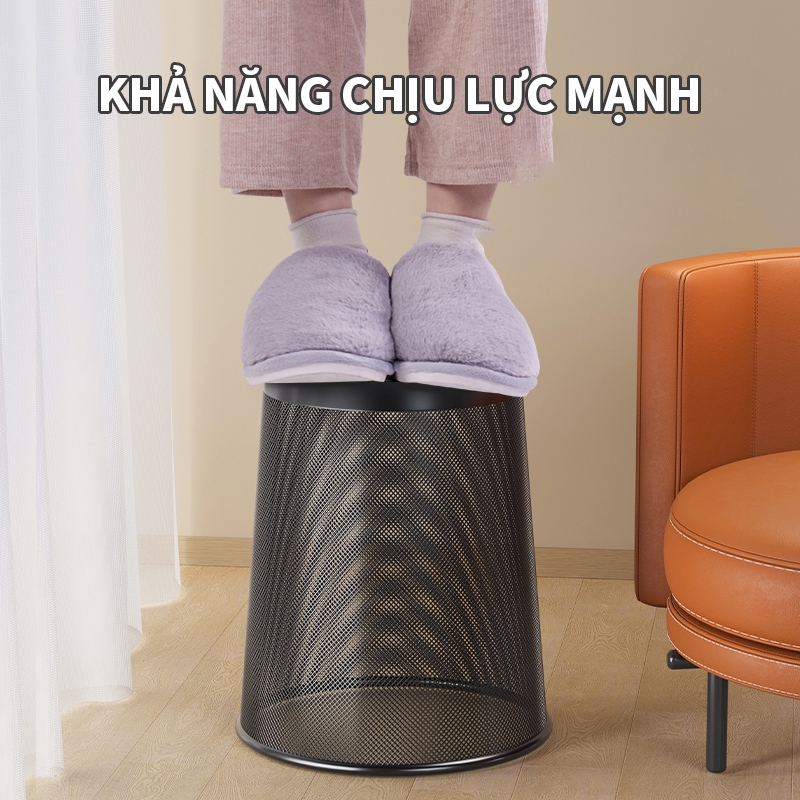 ICON Thùng Rác Văn Phòng Lưới Kim Loại Cao 26cm