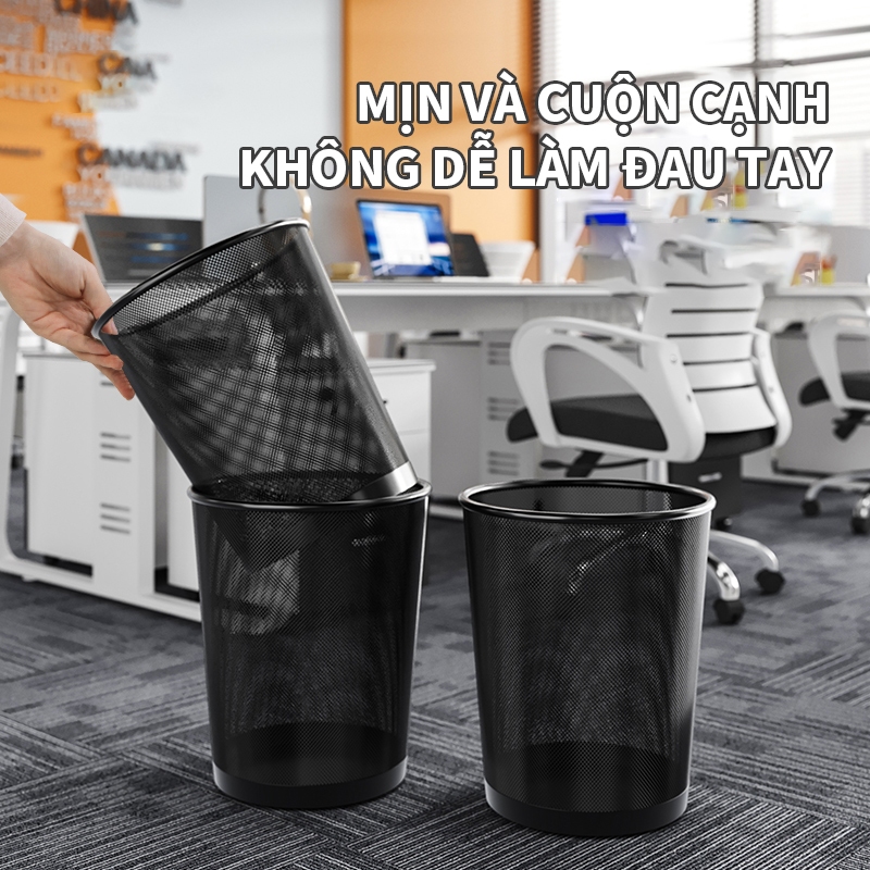 ICON Thùng Rác Văn Phòng Lưới Kim Loại Cao 26cm