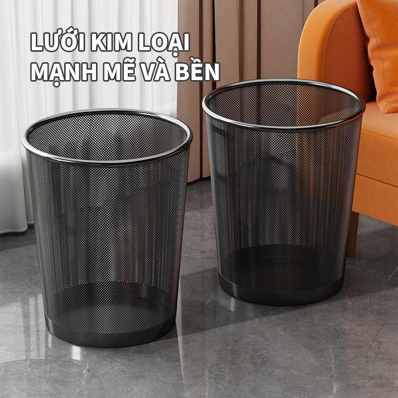 ICON Thùng Rác Văn Phòng Lưới Kim Loại Cao 26cm