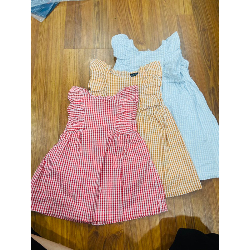 Váy Bé Gái Sơ Sinh Chất Đũi Mát Xuất Dư C1870 Kẻ Sọc 3 Màu Size 1-6M (3-7kg)