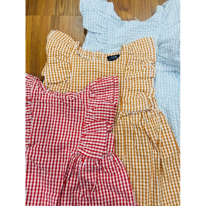 Váy Bé Gái Sơ Sinh Chất Đũi Mát Xuất Dư C1870 Kẻ Sọc 3 Màu Size 1-6M (3-7kg)