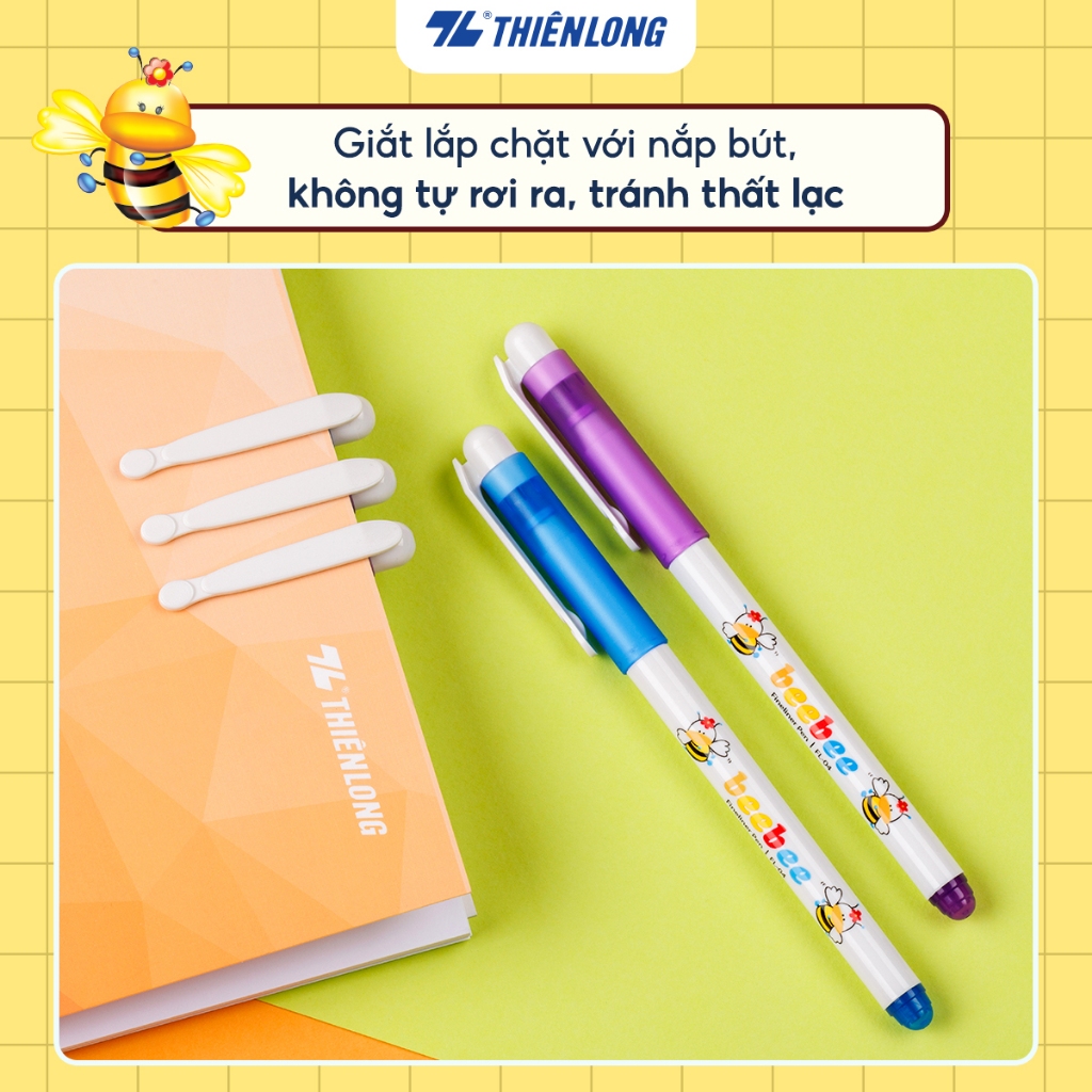 Combo 5/10/20 Bút lông kim Beebee Thiên Long FL-04, bút học sinh mực tím, mực xanh, đầu bút cao cấp, nét viết êm trơn | BigBuy360 - bigbuy360.vn