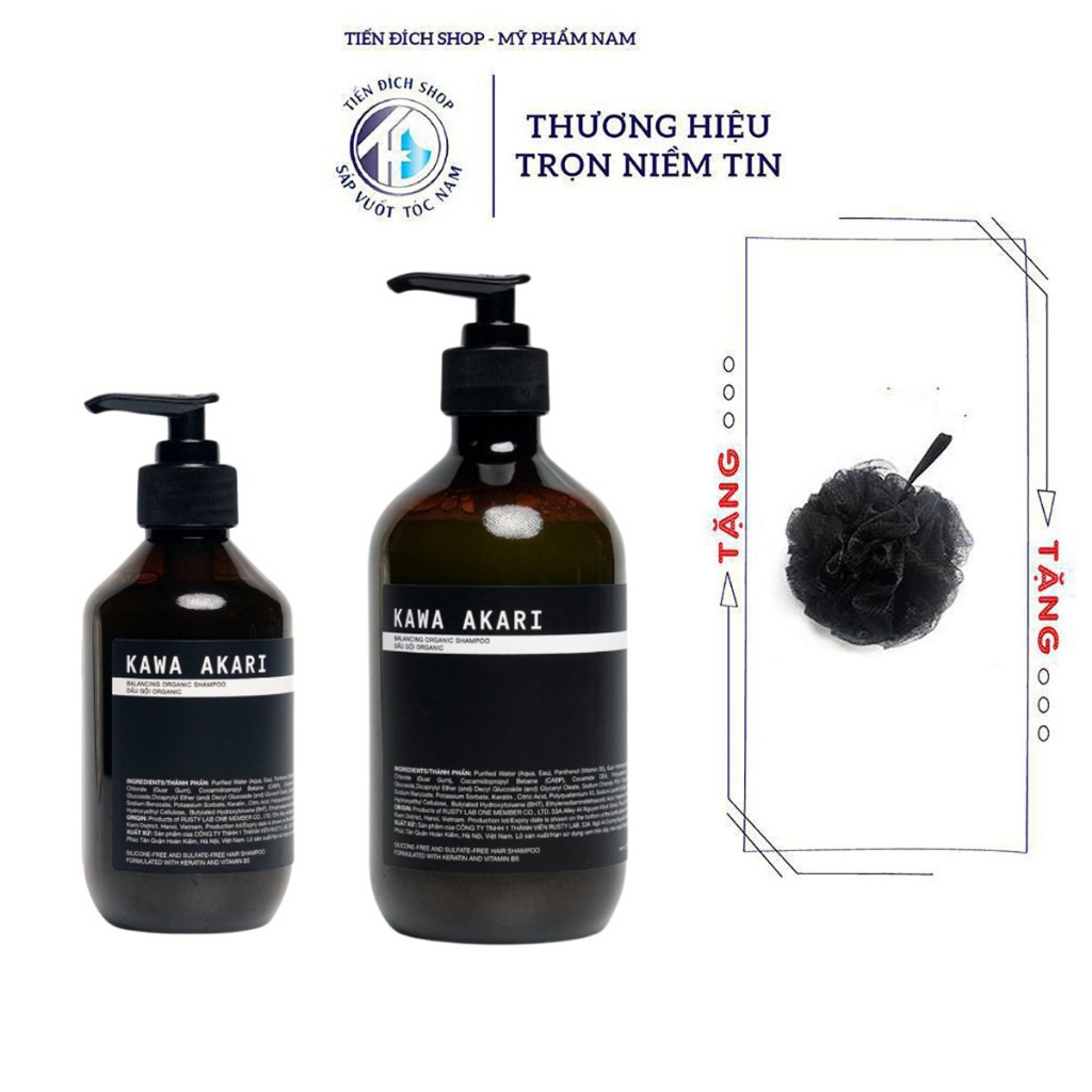 Dầu gội đầu Kawa Akari Shampoo Rusty Lab 300ml, 500ml - Tặng bông tăm ...