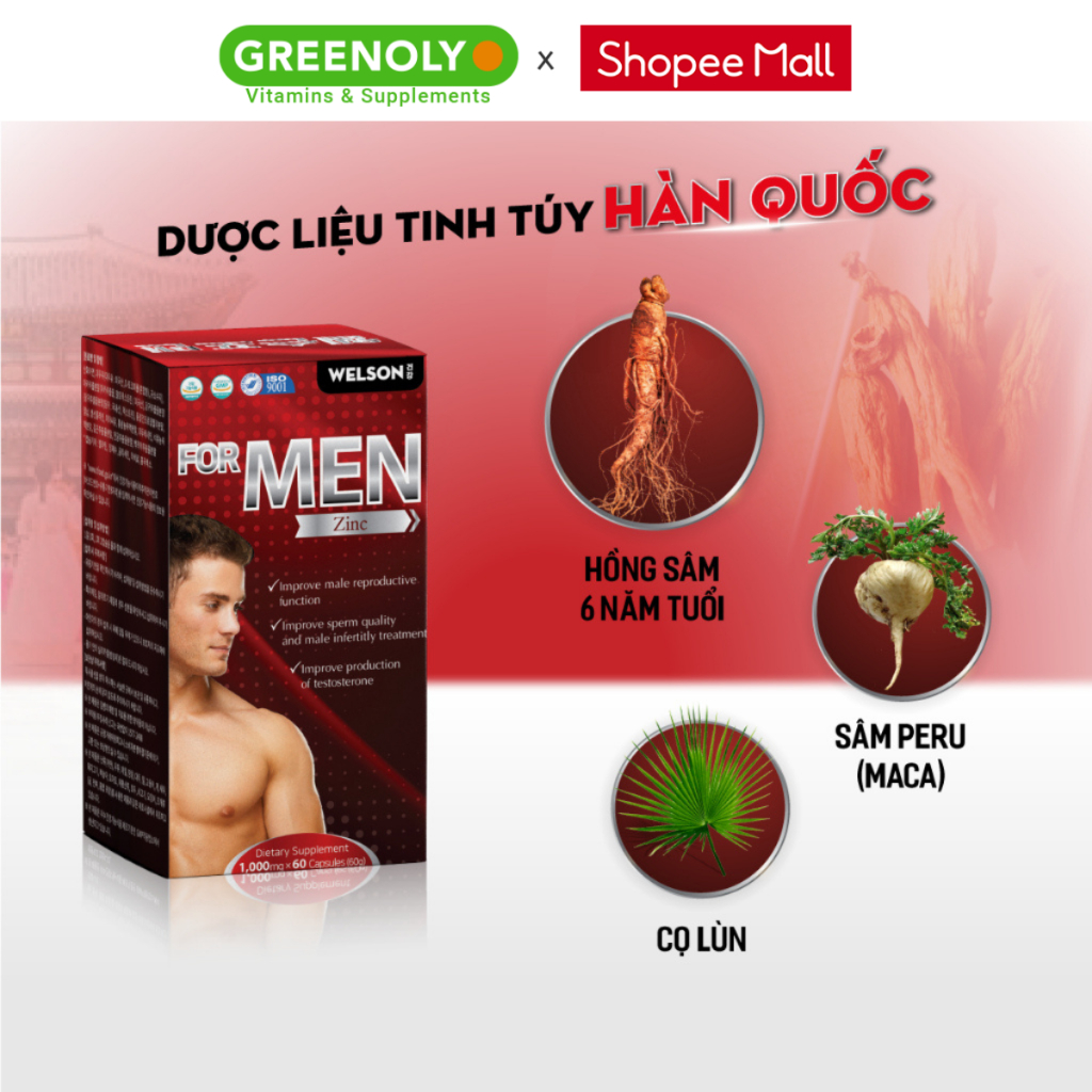 Ảnh Tăng Cường Sinh Lý Nam Bổ Thận Tráng Dương Welson For Men 60 viên 4