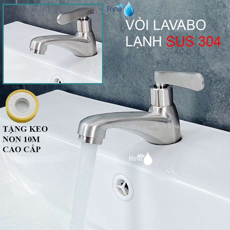 Vòi nước bồn chậu lavabo rửa mặt nước lạnh inox sus 304 Rina RN9616 ...