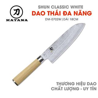 Dao thái đa năng cao cấp KAI Nhật Bản - Shun Classic White Santoku thép VG-Max Damascus 69 lớp DM0702W (180mm)