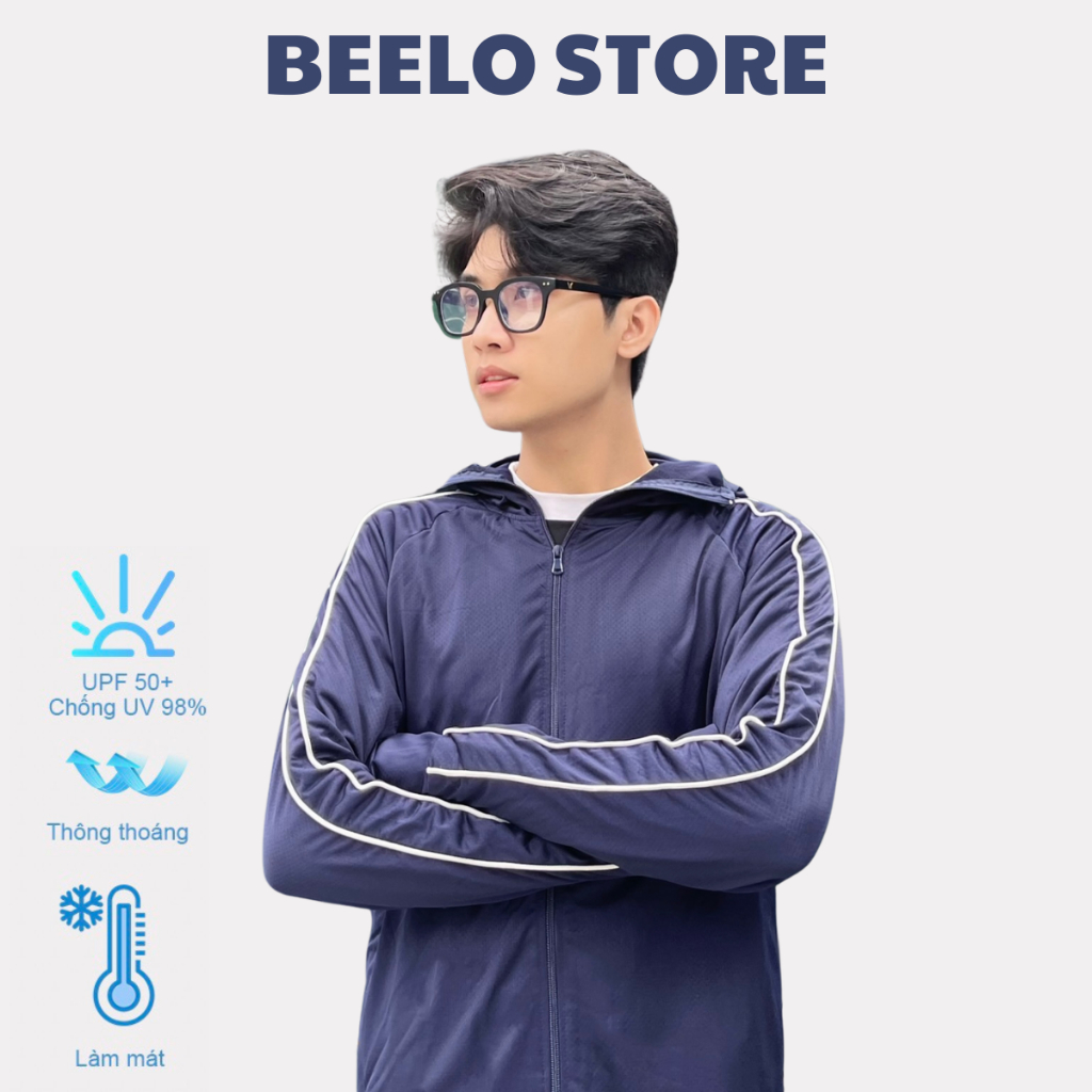 Áo chống nắng nam Cao Cấp 2 lớp Beelo Sọc tay, áo khoác chống tia UV ...
