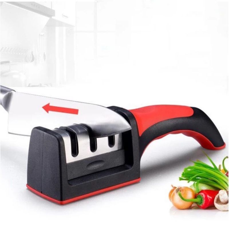 Dụng Cụ Mài Dao Kéo Rãnh 3 Cấp Độ, Mài Dao Kết Cấu Thép Không Gỉ Siêu Bền An Toàn Khi Sử Dụng