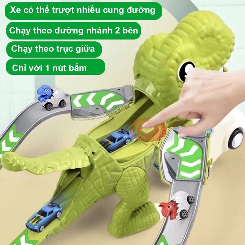 Khủng Long Ôm Xe Khủng Long Đồ Chơi Đồ Chơi Bé Trai Mô Hình Khủng Long Có Cầu Trượt Khủng Long Bạo Chúa - PUPU HOUSE