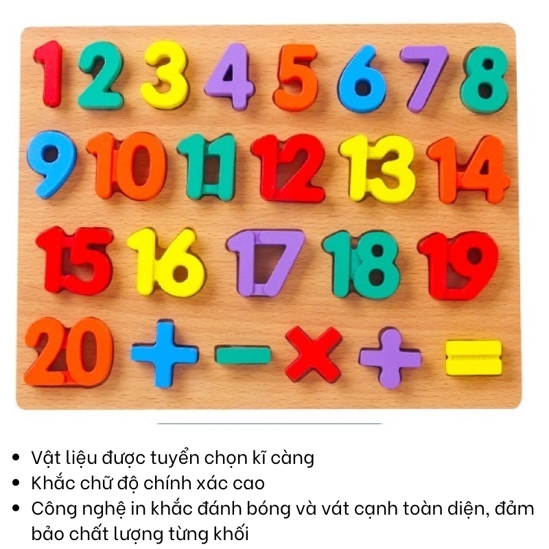 Bảng Số Đếm, Chữ Số Nổi Cho Bé Học Toán