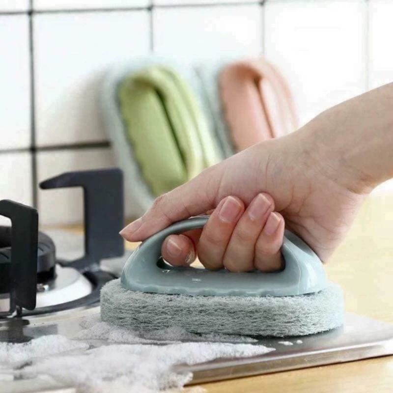 Bàn Chà Bọt Biển Có Tay Cầm Tiện Lợi, Vệ Sinh Tường, Sàn Nhà, Cọ Rửa Nồi
