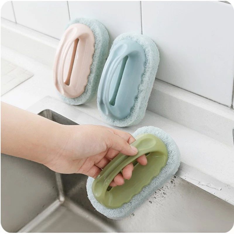 Bàn Chà Bọt Biển Có Tay Cầm Tiện Lợi, Vệ Sinh Tường, Sàn Nhà, Cọ Rửa Nồi