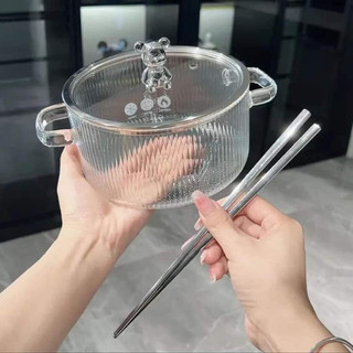 Nồi thủy tinh cao cấp chịu nhiệt độ cao với núm gấu