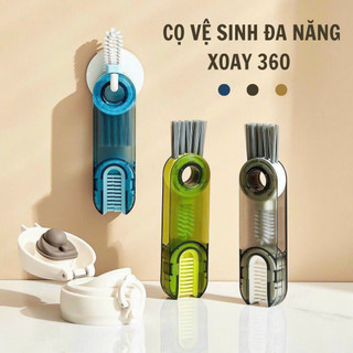 Cọ Vệ Sinh Đa Năng 3 in 1, Dụng Cụ Vệ Sinh Cốc, Bình Sữa, Bình Nước, Bài Chải Cọ Khe Hở Xoay 360 kích thước nhỏ