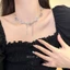Vòng Cổ Choker Đính Đá Charm Đen Trắng Sang Trọng, Cá Tính Độc Đáo Phong Cách Thời Trang Hàn Quốc
