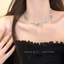 Vòng Cổ Choker Đính Đá Charm Đen Trắng Sang Trọng, Cá Tính Độc Đáo Phong Cách Thời Trang Hàn Quốc