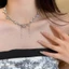 Vòng Cổ Choker Đính Đá Charm Đen Trắng Sang Trọng, Cá Tính Độc Đáo Phong Cách Thời Trang Hàn Quốc