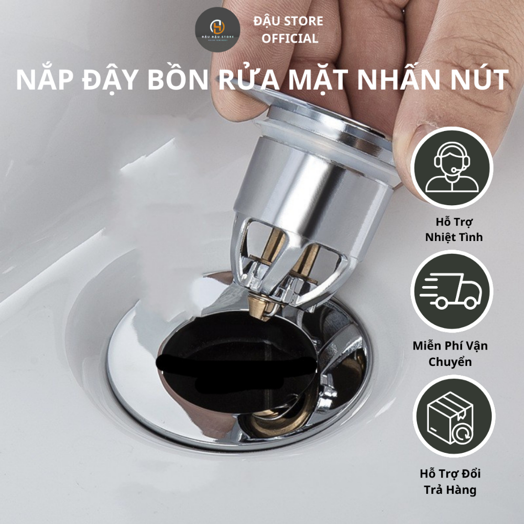 Nắp Đậy Bồn Rửa Mặt Nút Nhấn Xả Nước Chậu Rửa Bát Lọc Rác Ngăn Mùi Hiệu ...