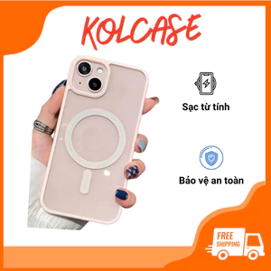 Ốp điện thoại viền màu KOLEAD P46 hỗ trợ sạc từ tính, chống va đập dành cho các dòng iphone 11 12 13 14 15 Pro Promax