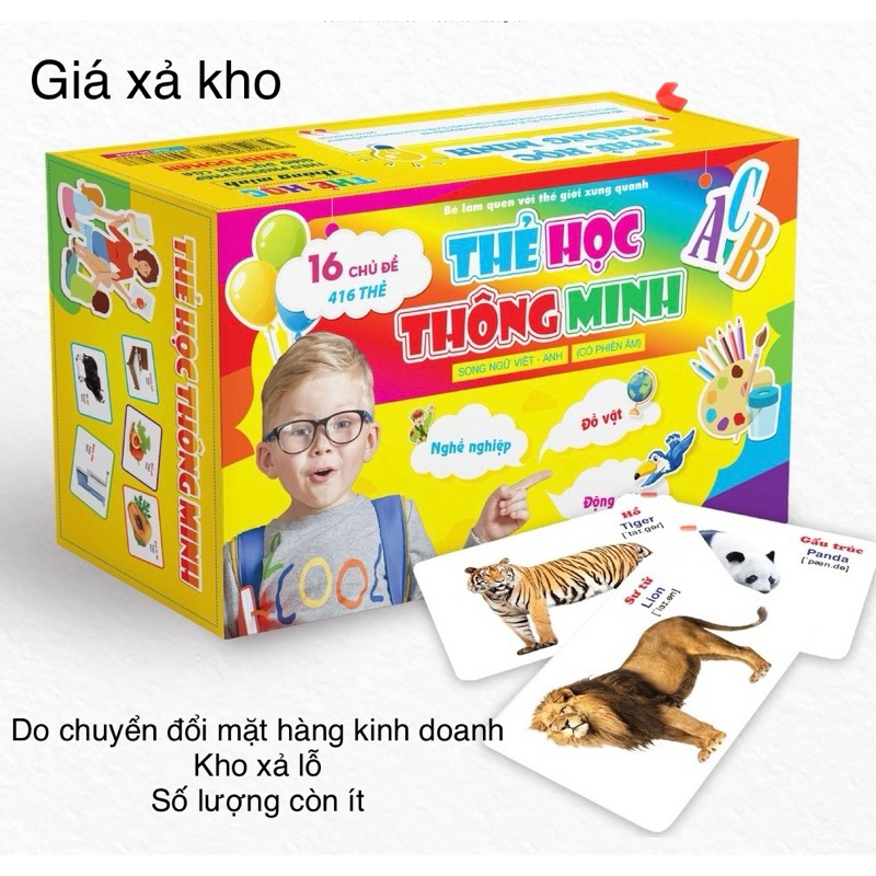 (GIÁ XẢ LỖ) Bộ Thẻ học Flashcard - Bộ Thẻ Học Thông Minh (416 Thẻ Flashcards Tiếng Anh 16 Chủ Đề)