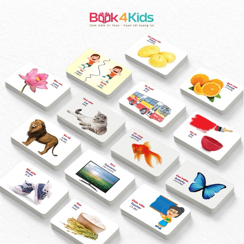 (GIÁ XẢ LỖ) Bộ Thẻ học Flashcard - Bộ Thẻ Học Thông Minh (416 Thẻ Flashcards Tiếng Anh 16 Chủ Đề)