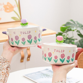 Bộ nồi sứ có nắp kèm thìa siêu xinh cho các nàng đây ạ