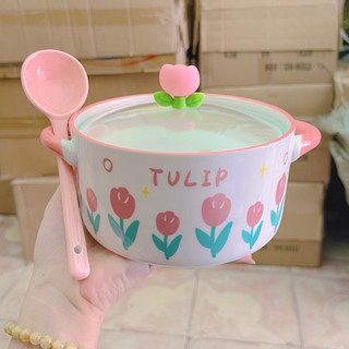 Bộ nồi sứ có nắp kèm thìa siêu xinh cho các nàng đây ạ