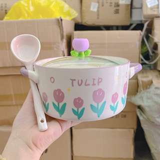 Bộ nồi sứ có nắp kèm thìa siêu xinh cho các nàng đây ạ